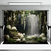 Lofaris Natural Flower Plant Waterfall Landscape Backdrop